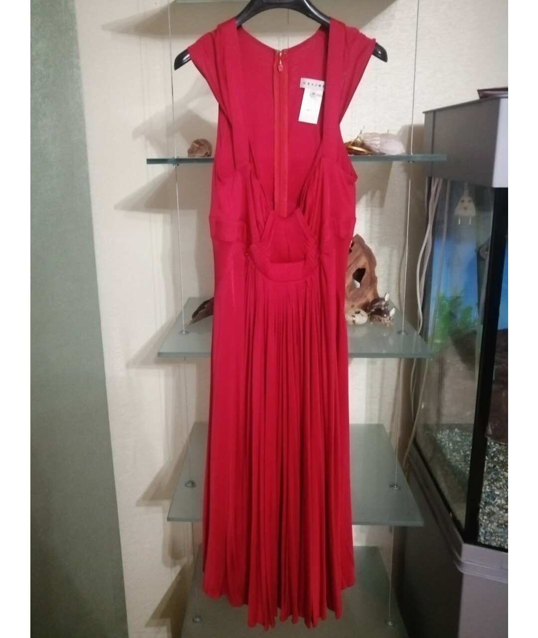 CELINE PRE-OWNED Красное вискозное коктейльное платье, фото 7