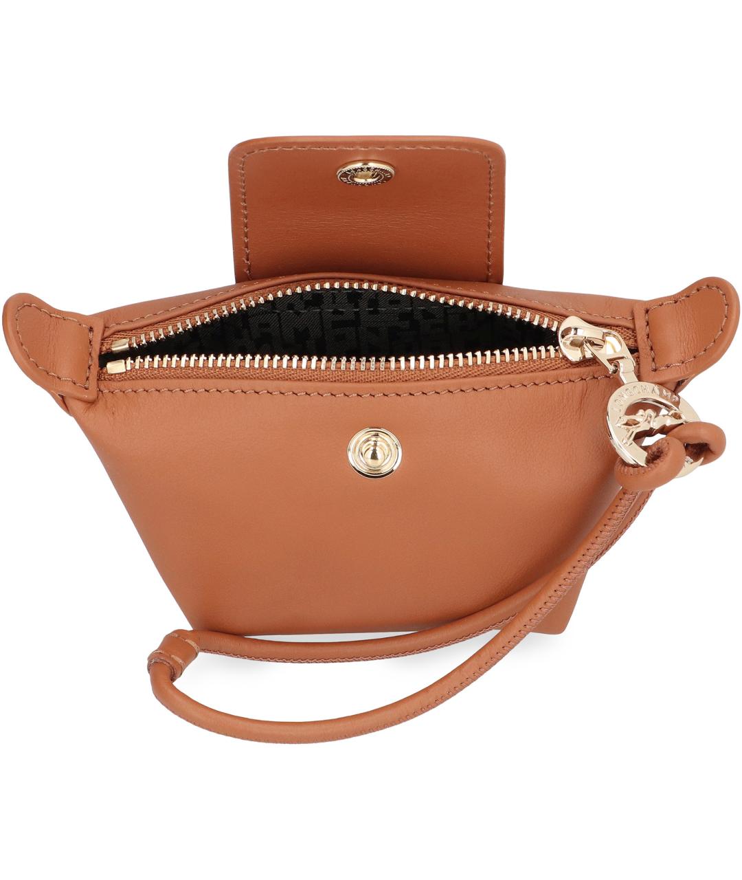 LONGCHAMP Коричневый кожаный кошелек, фото 5