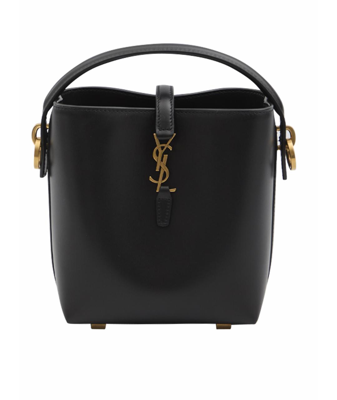 SAINT LAURENT Черная кожаная сумка с короткими ручками, фото 1