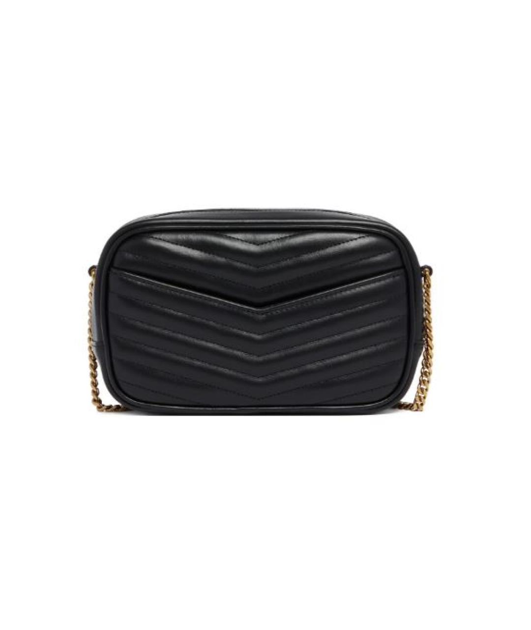 SAINT LAURENT Черная кожаная сумка через плечо, фото 2