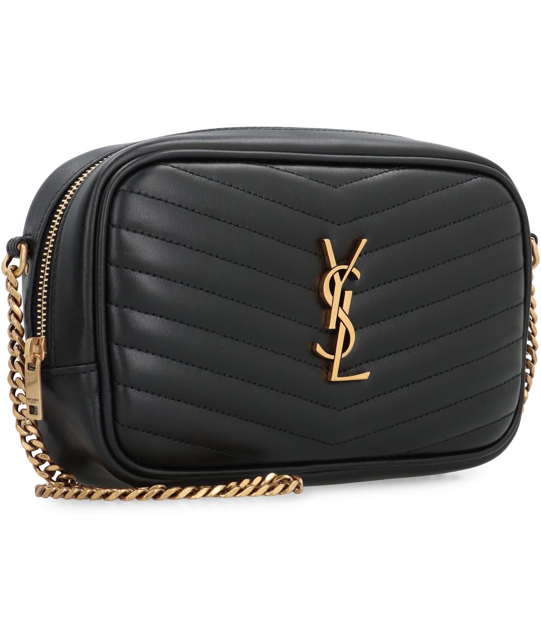 SAINT LAURENT Черная кожаная сумка через плечо, фото 3