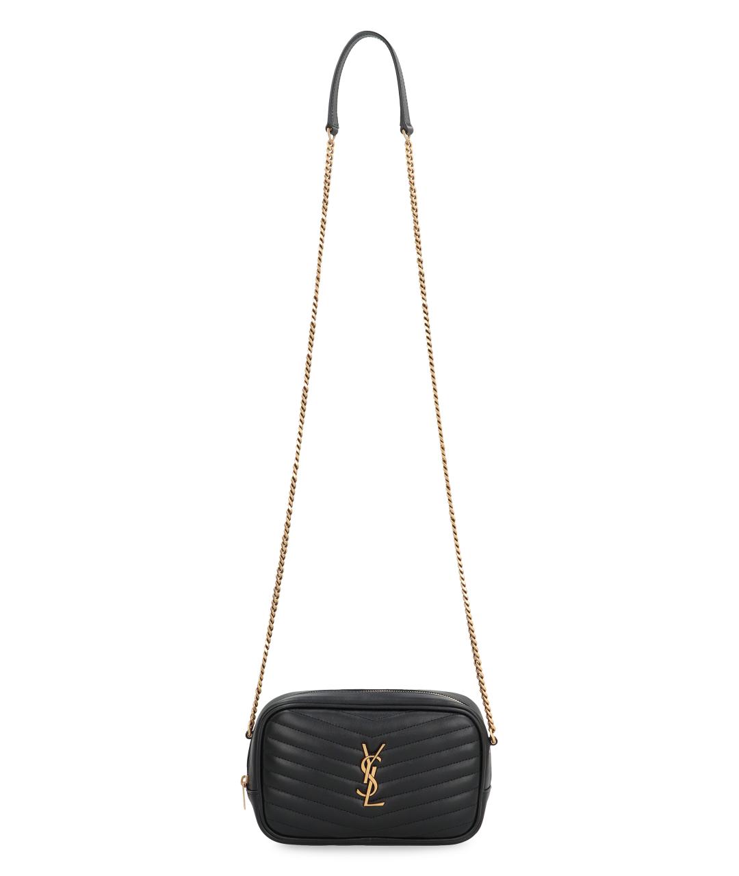 SAINT LAURENT Черная кожаная сумка через плечо, фото 5