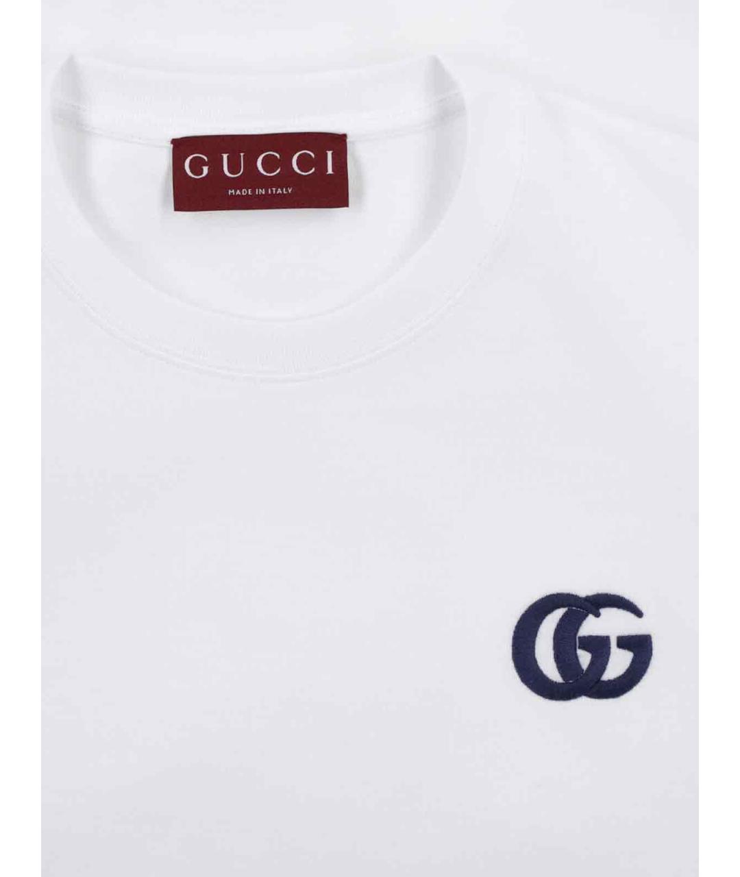 GUCCI Белая хлопковая футболка, фото 3
