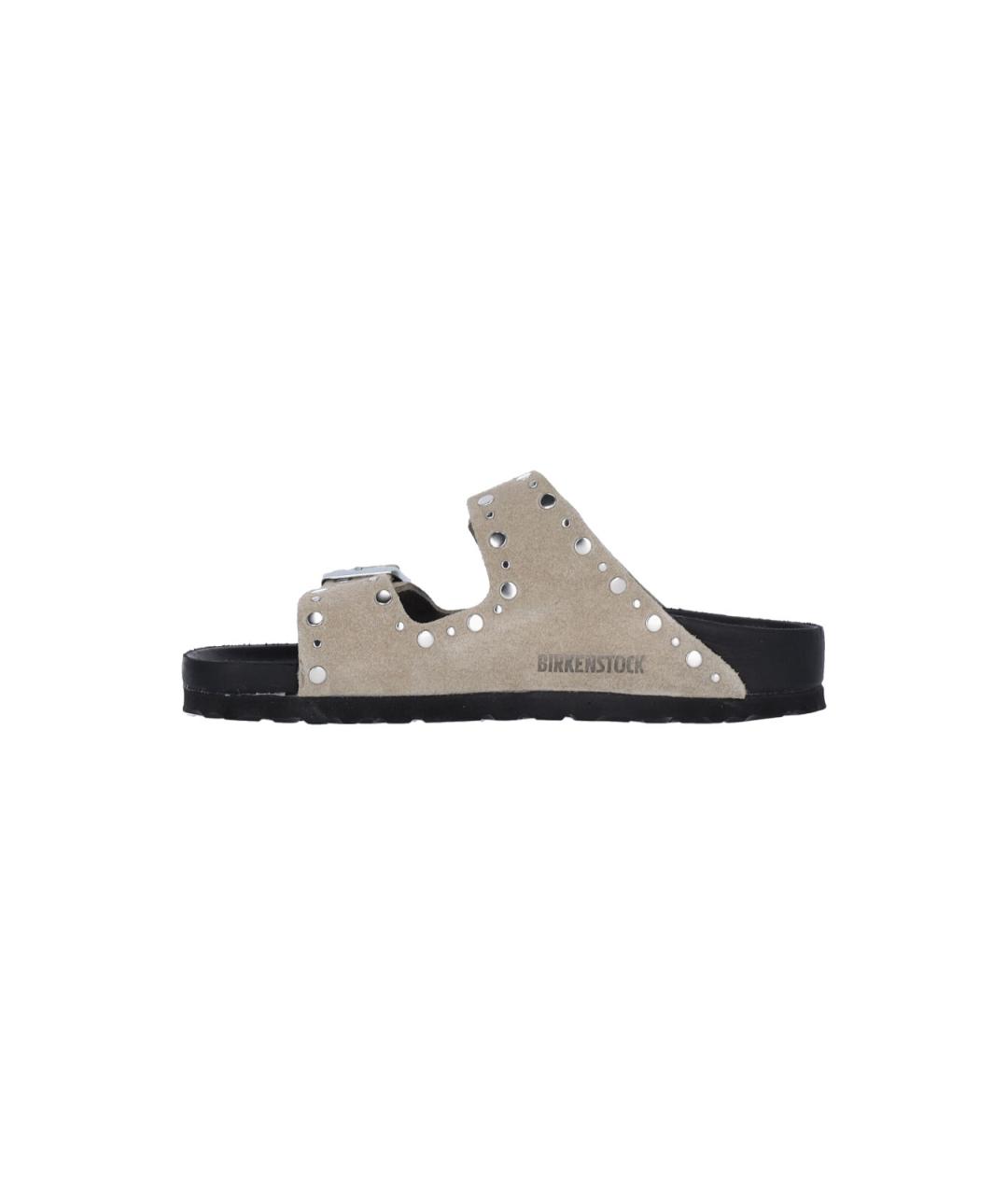 BIRKENSTOCK Бежевые замшевые босоножки, фото 3