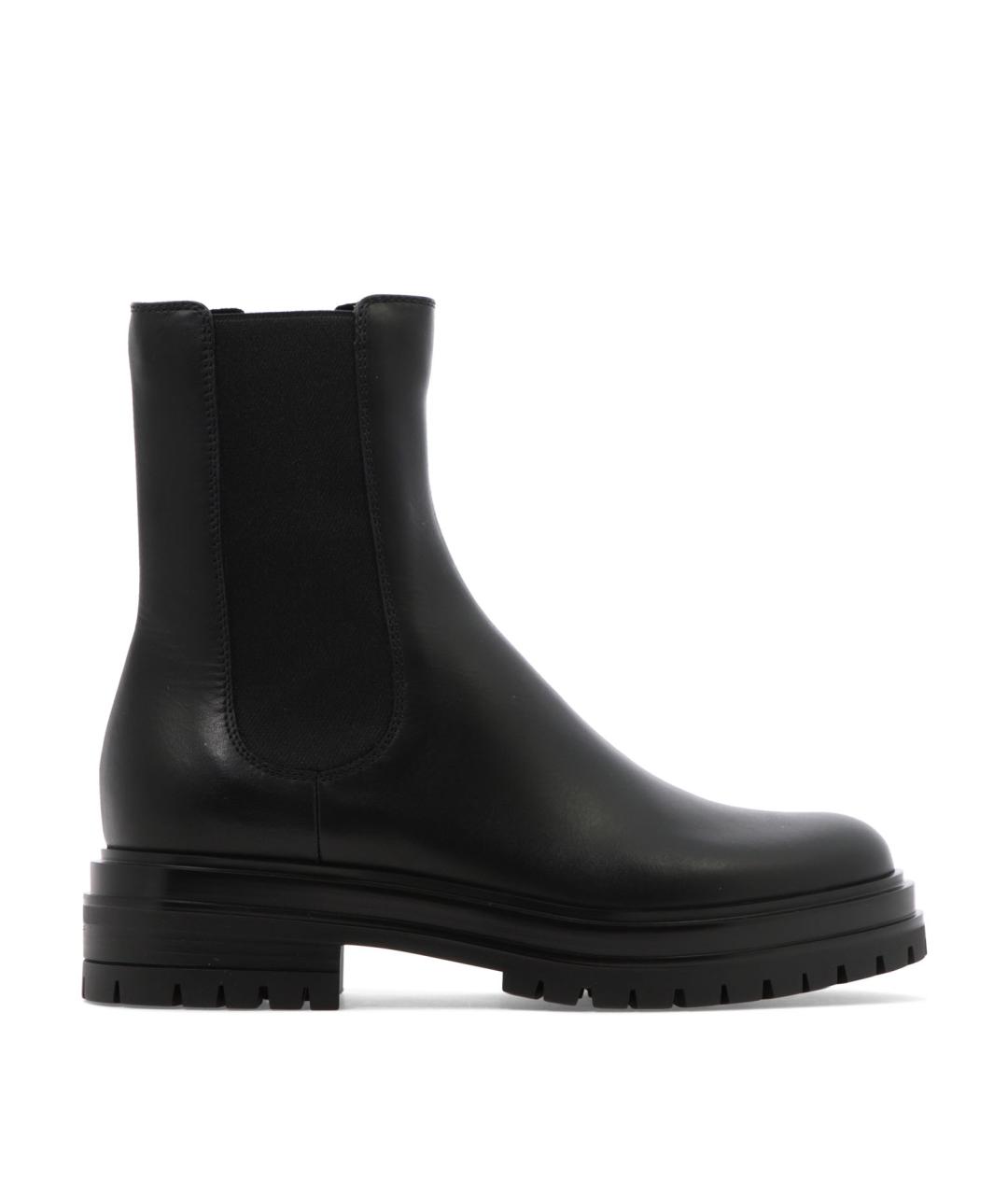GIANVITO ROSSI Черные кожаные ботинки, фото 1