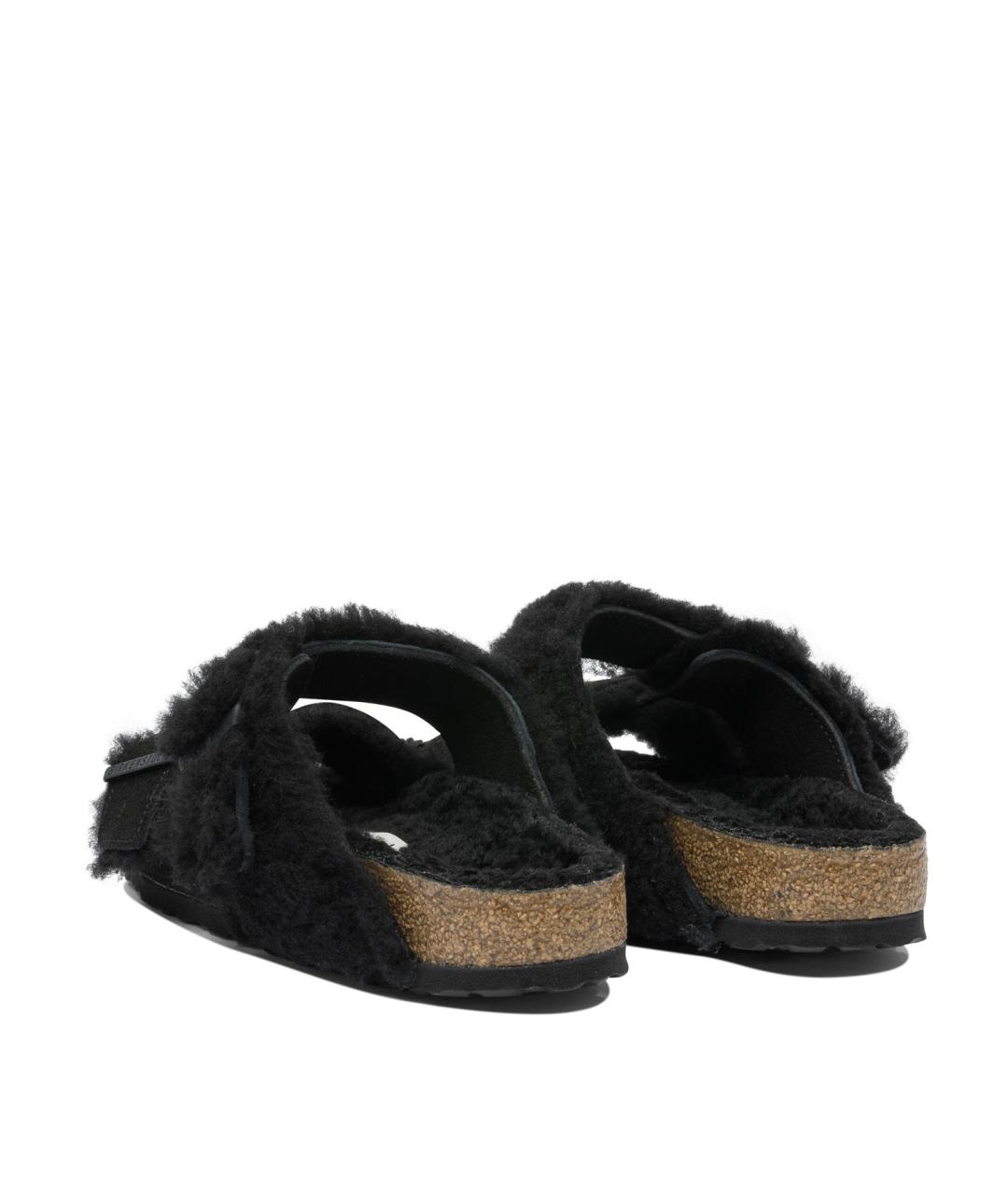 BIRKENSTOCK Черные кожаные шлепанцы, фото 4