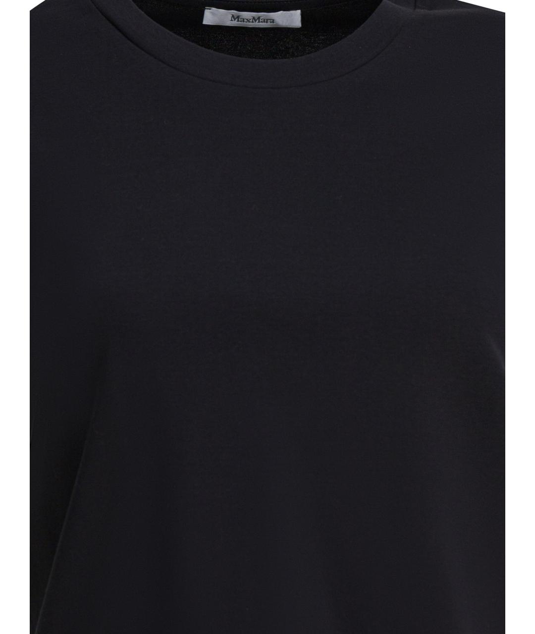 MAX MARA Черная хлопковая футболка, фото 3