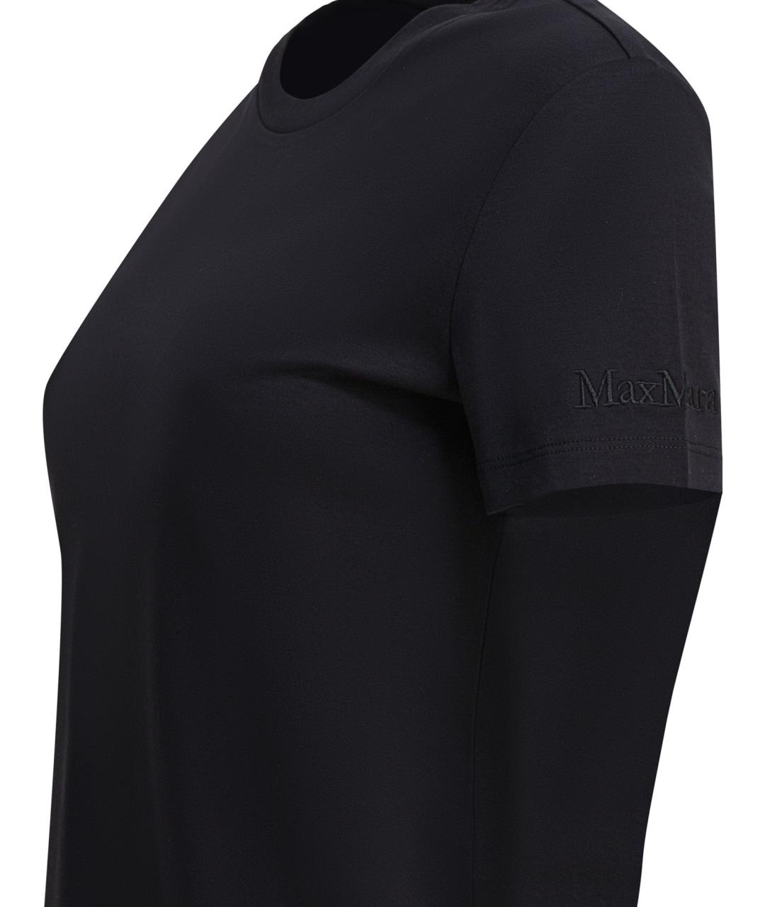 MAX MARA Черная хлопковая футболка, фото 4