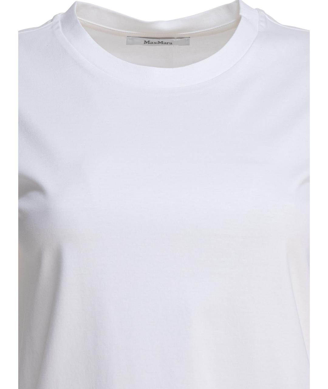 MAX MARA Белая хлопковая футболка, фото 3