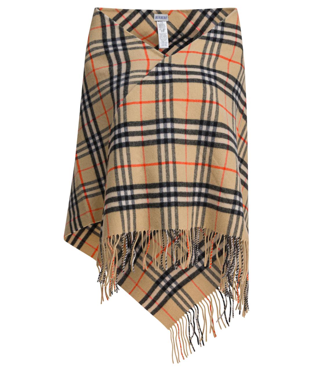 BURBERRY Бежевый шерстяной шарф, фото 1