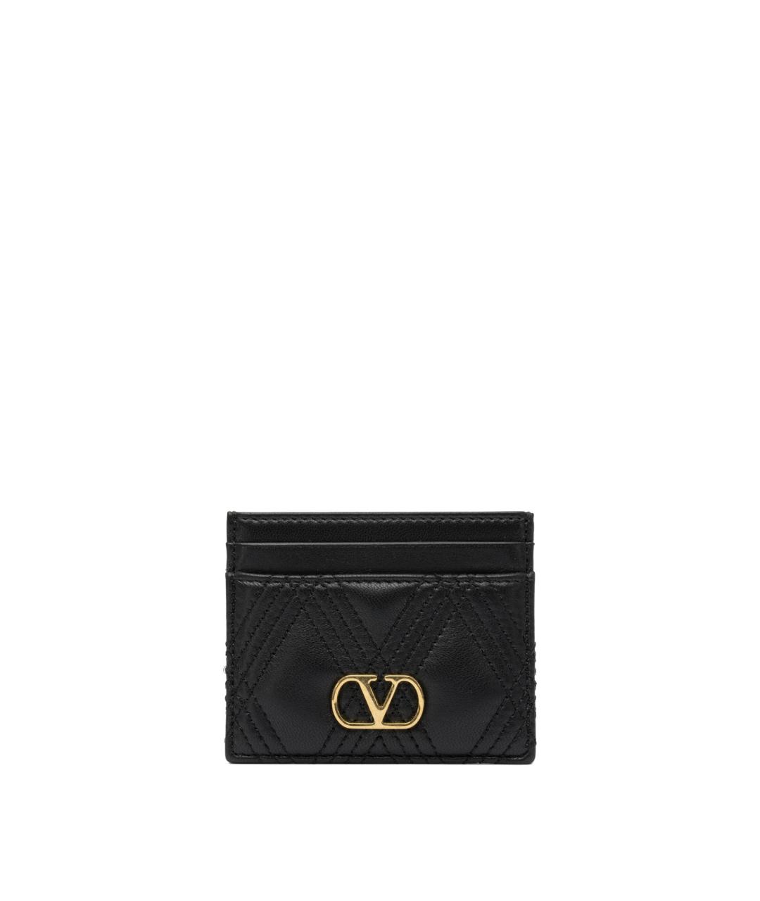 VALENTINO Черный кожаный кардхолдер, фото 1