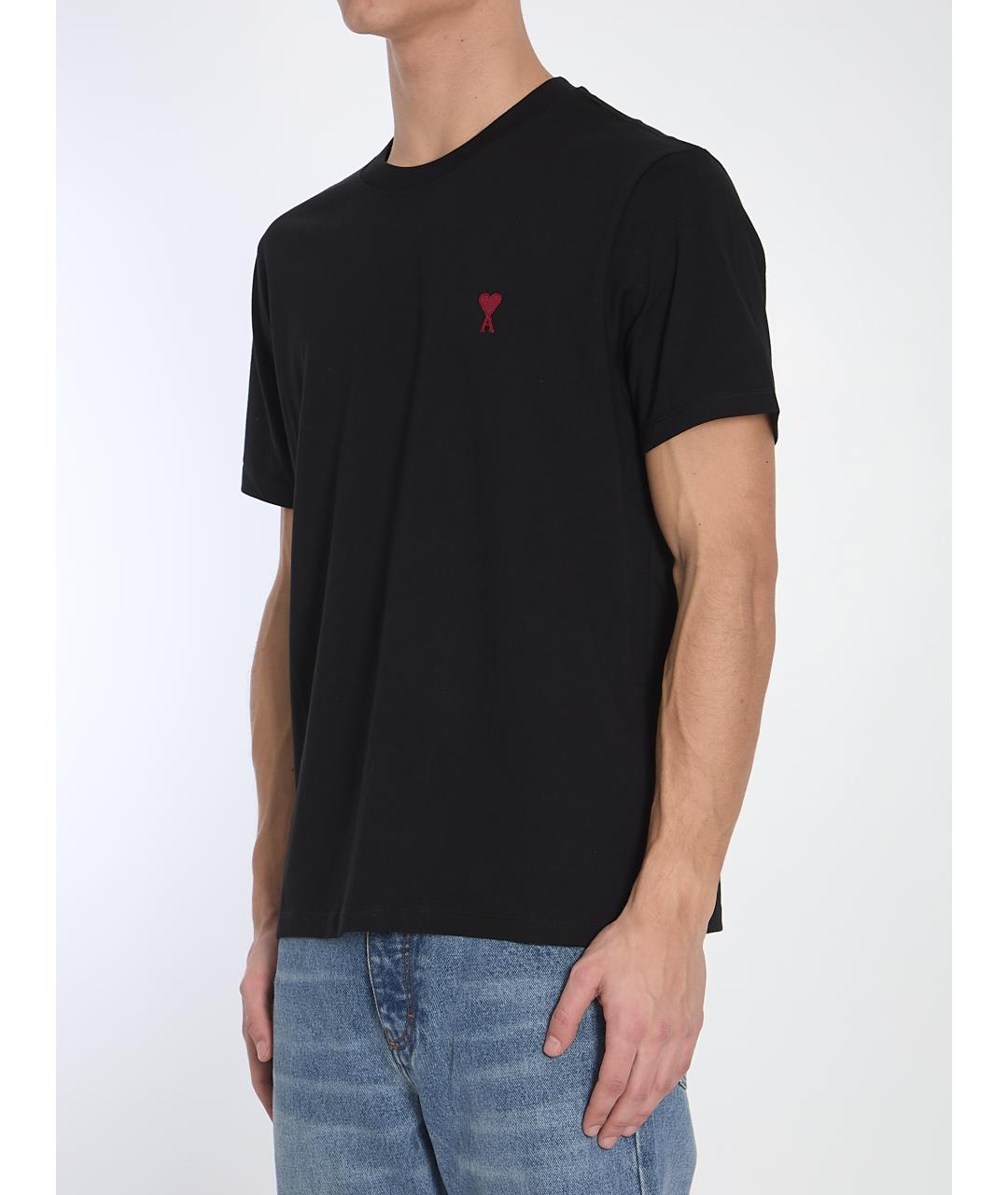 Ami Paris Черная хлопковая футболка, фото 3