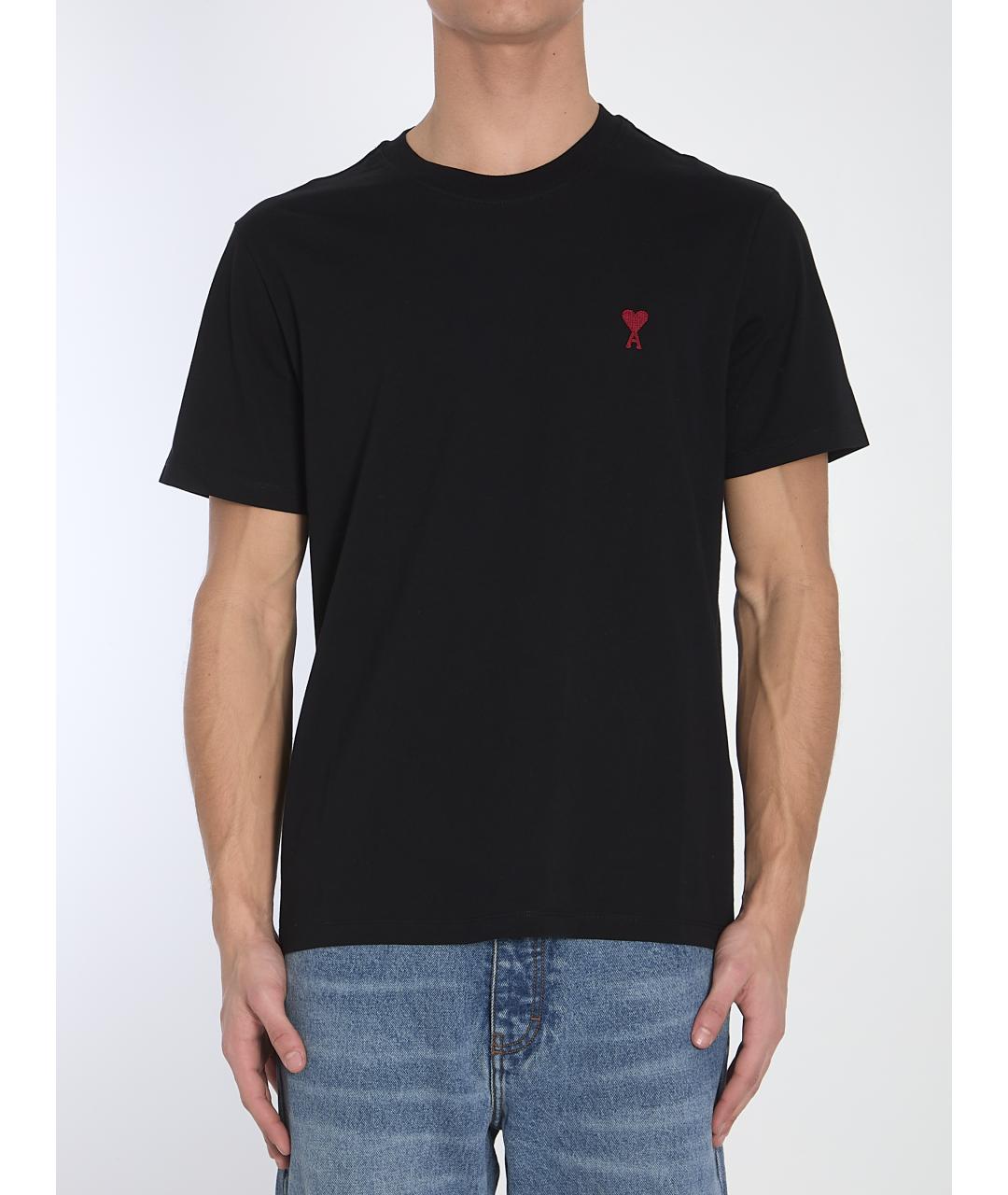 Ami Paris Черная хлопковая футболка, фото 2