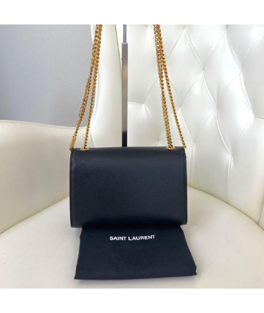 SAINT LAURENT Черная кожаная сумка через плечо, фото 4