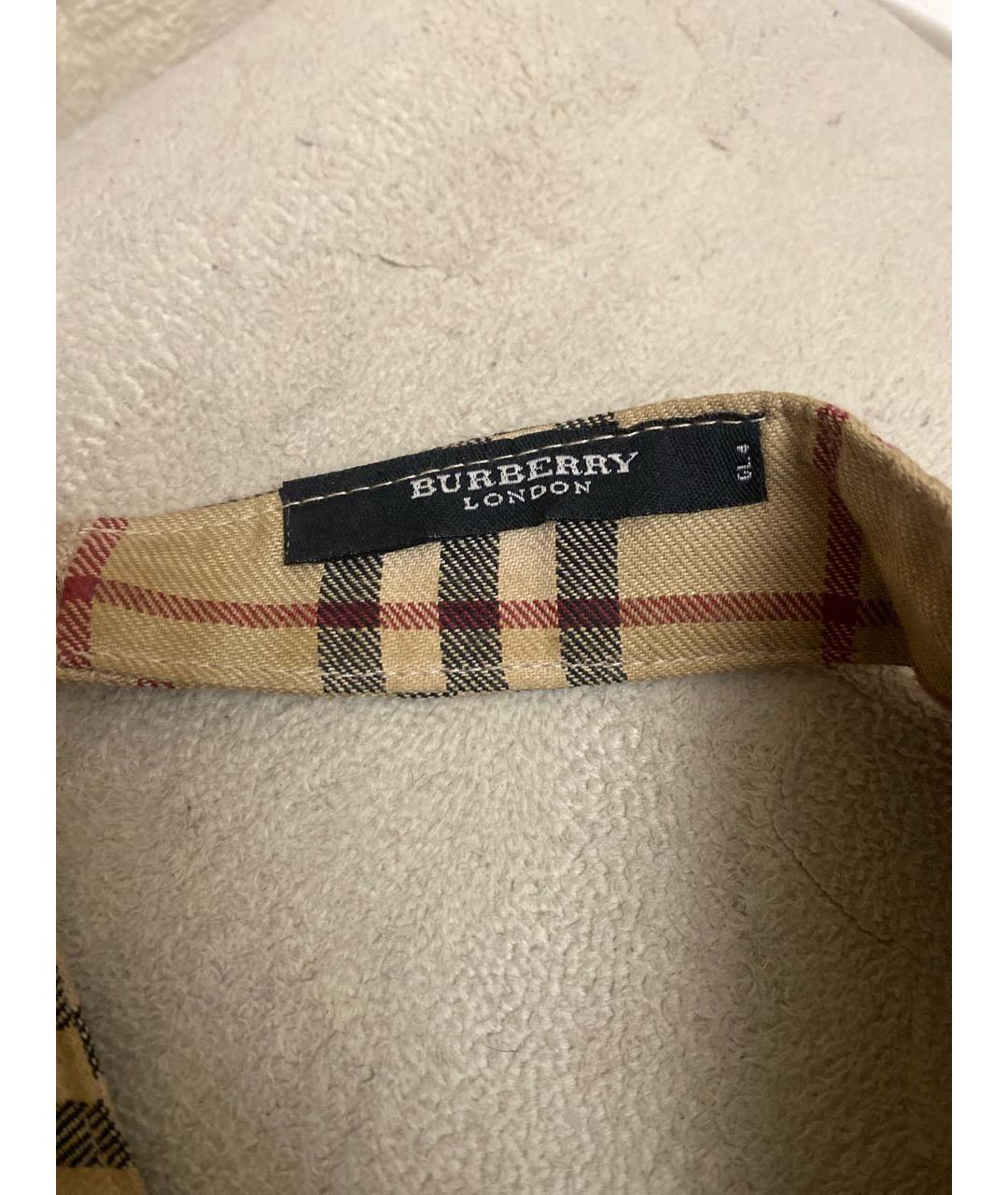 BURBERRY Бежевая хлопковая кепка, фото 4