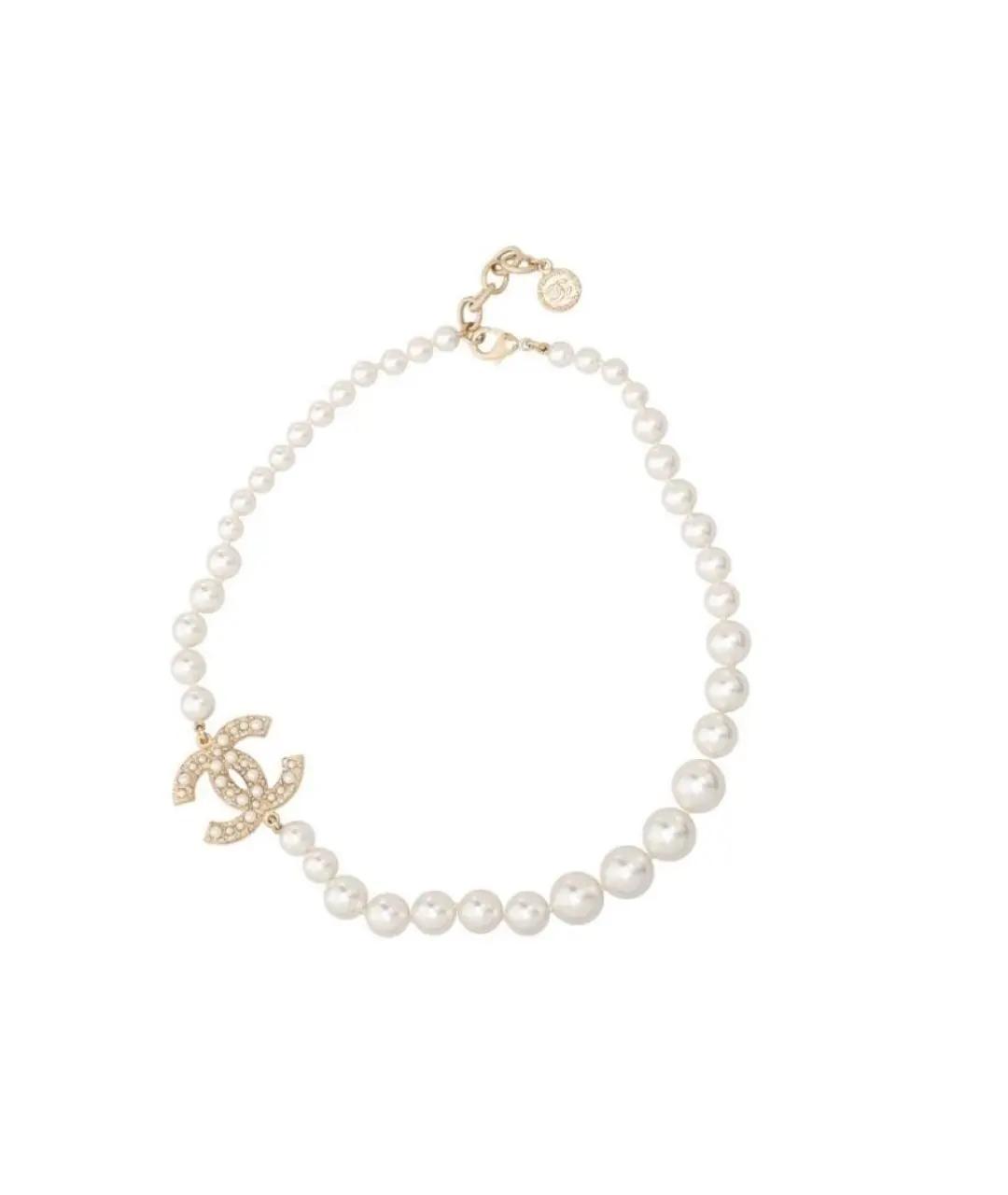 CHANEL Белое жемчужное колье, фото 1