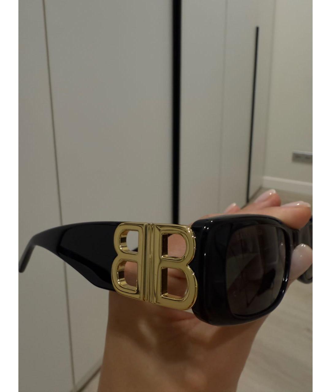 BALENCIAGA Черные пластиковые солнцезащитные очки, фото 3