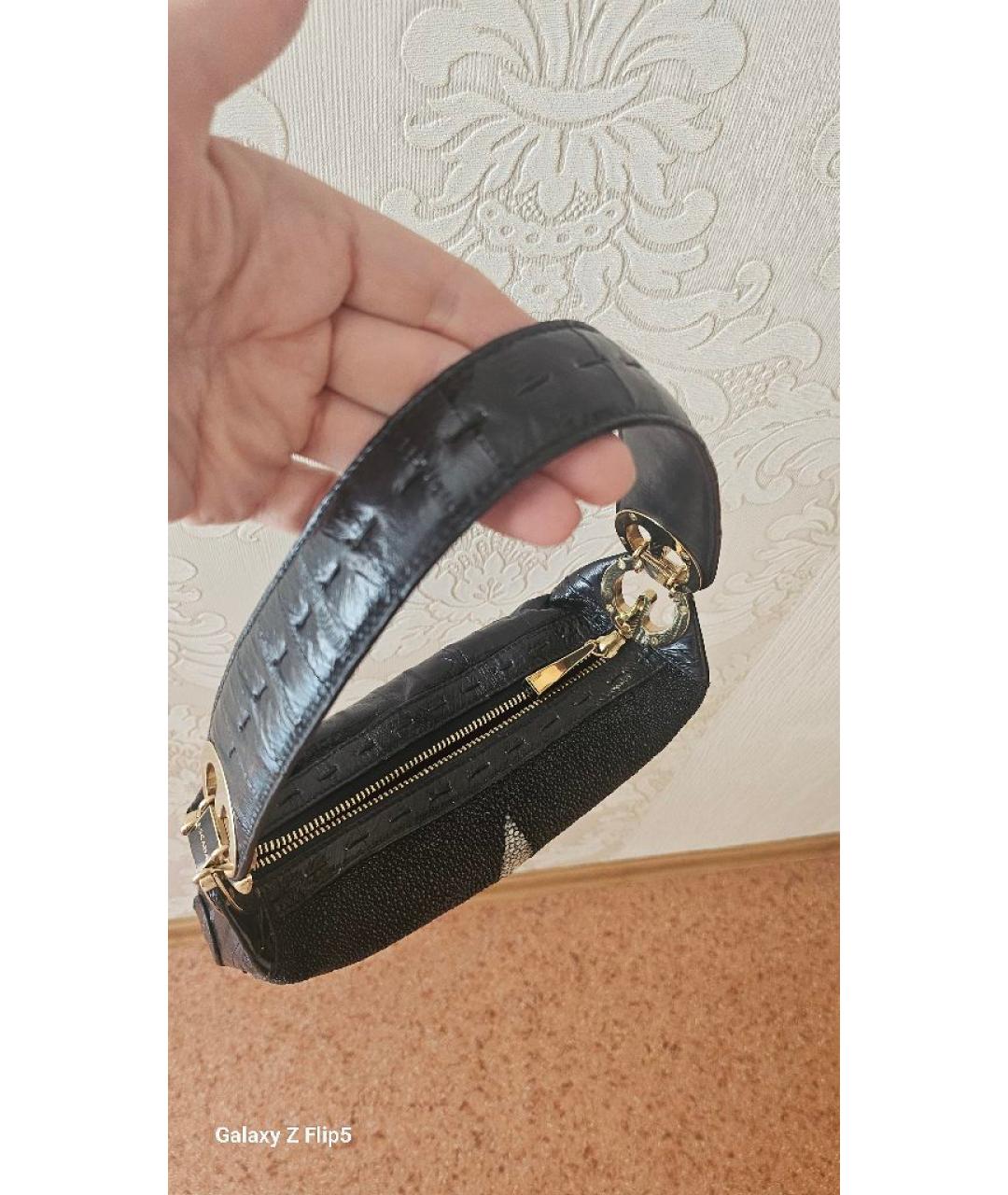 ESCADA Черная сумка с короткими ручками из экзотической кожи, фото 8