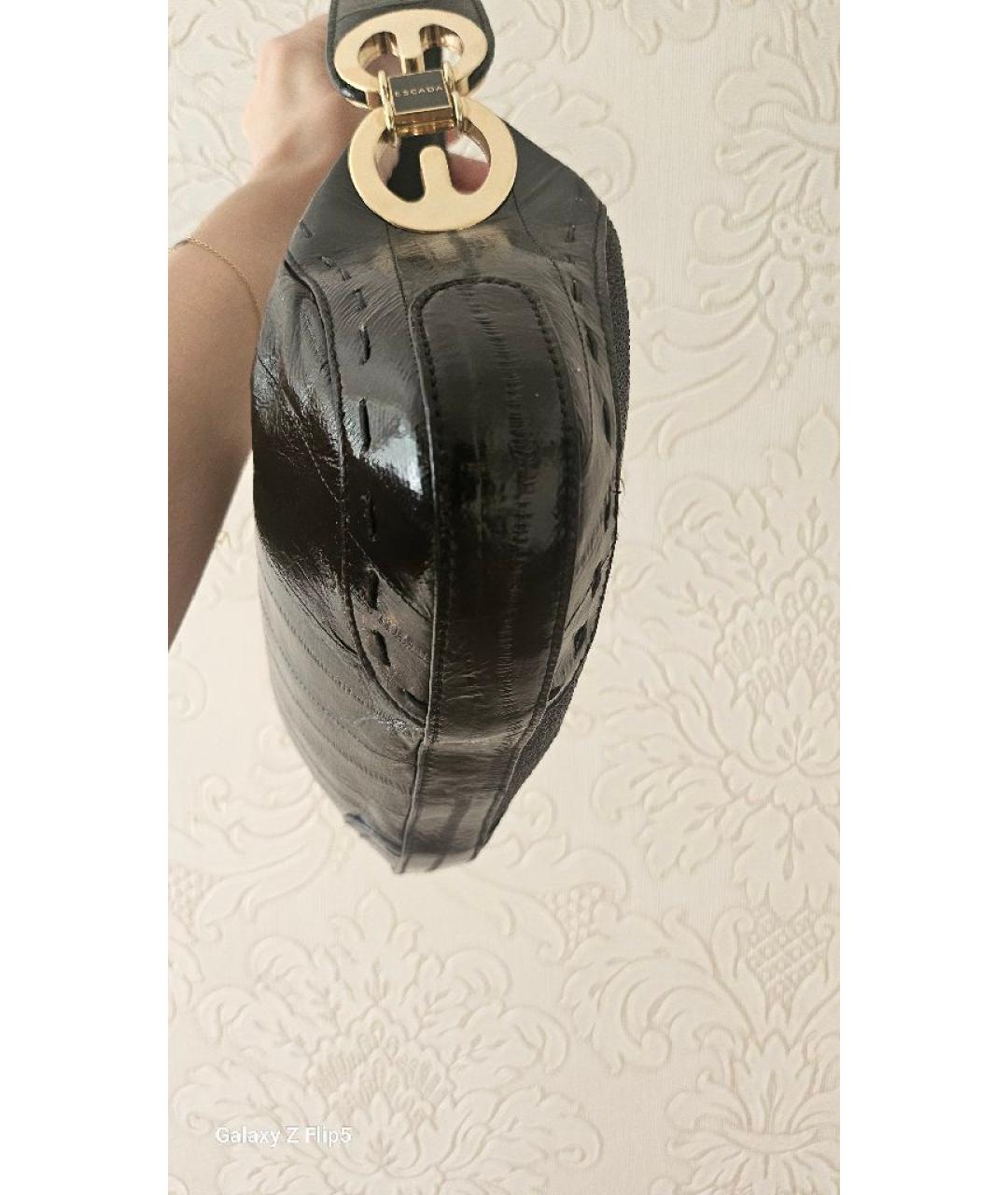 ESCADA Черная сумка с короткими ручками из экзотической кожи, фото 9