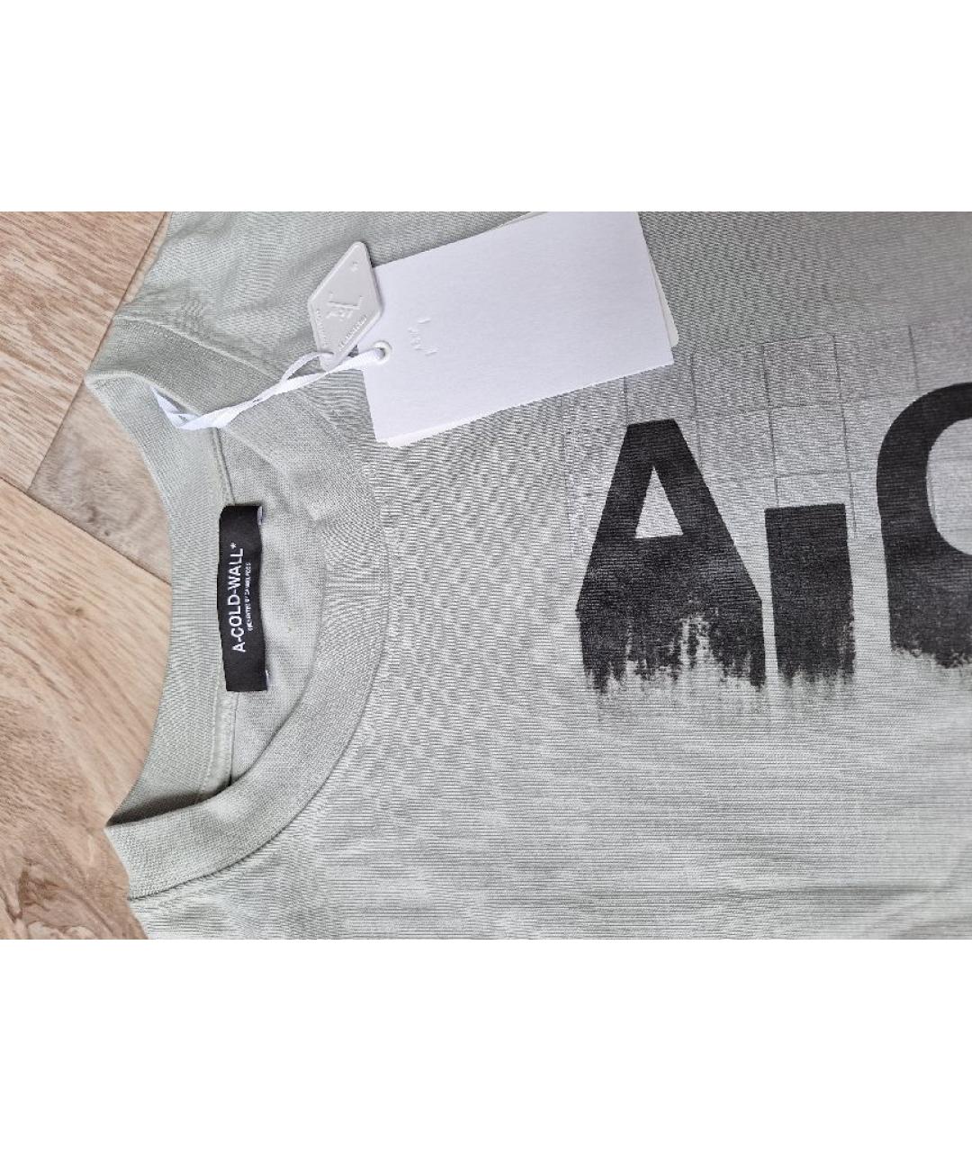 A-COLD-WALL* Антрацитовая хлопковая футболка, фото 4