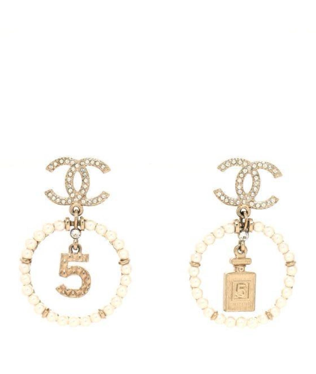 CHANEL Белые серьги, фото 4