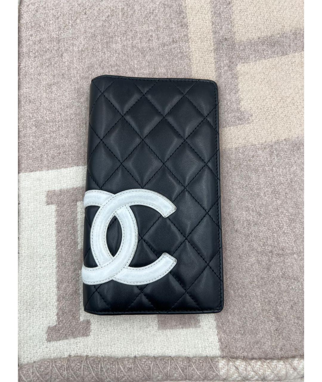 CHANEL Черный кожаный кошелек, фото 2