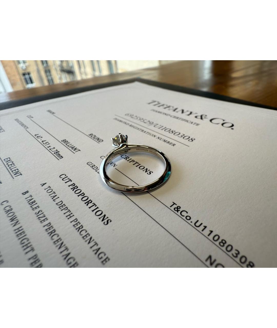 TIFFANY&CO Белое платиновое кольцо, фото 8