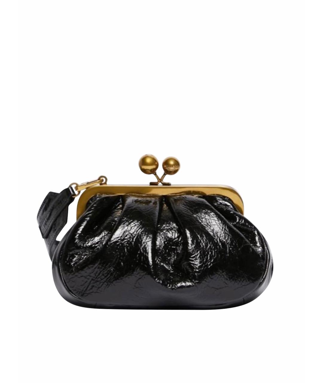 WEEKEND MAX MARA Черная сумка через плечо из лакированной кожи, фото 1