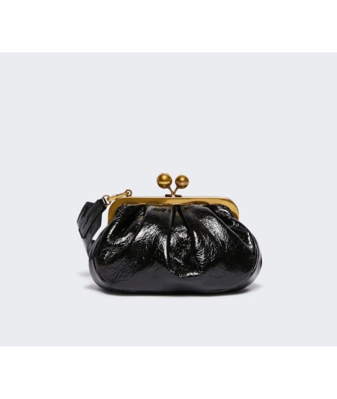 WEEKEND MAX MARA Черная сумка через плечо из лакированной кожи, фото 8