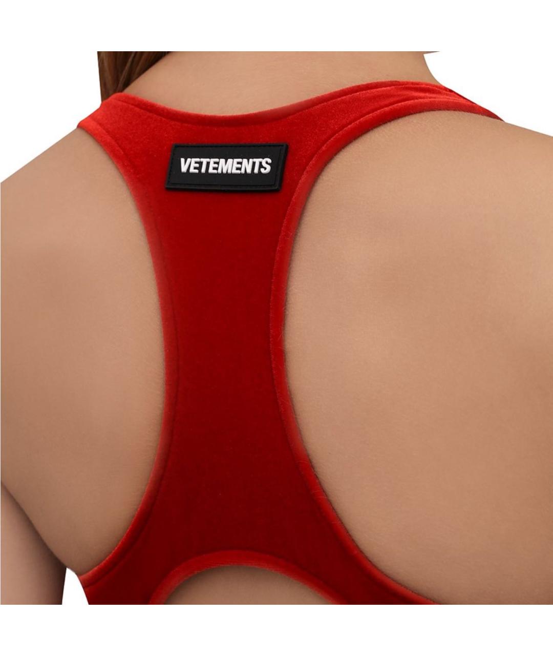 VETEMENTS Красное бархатное платье, фото 4