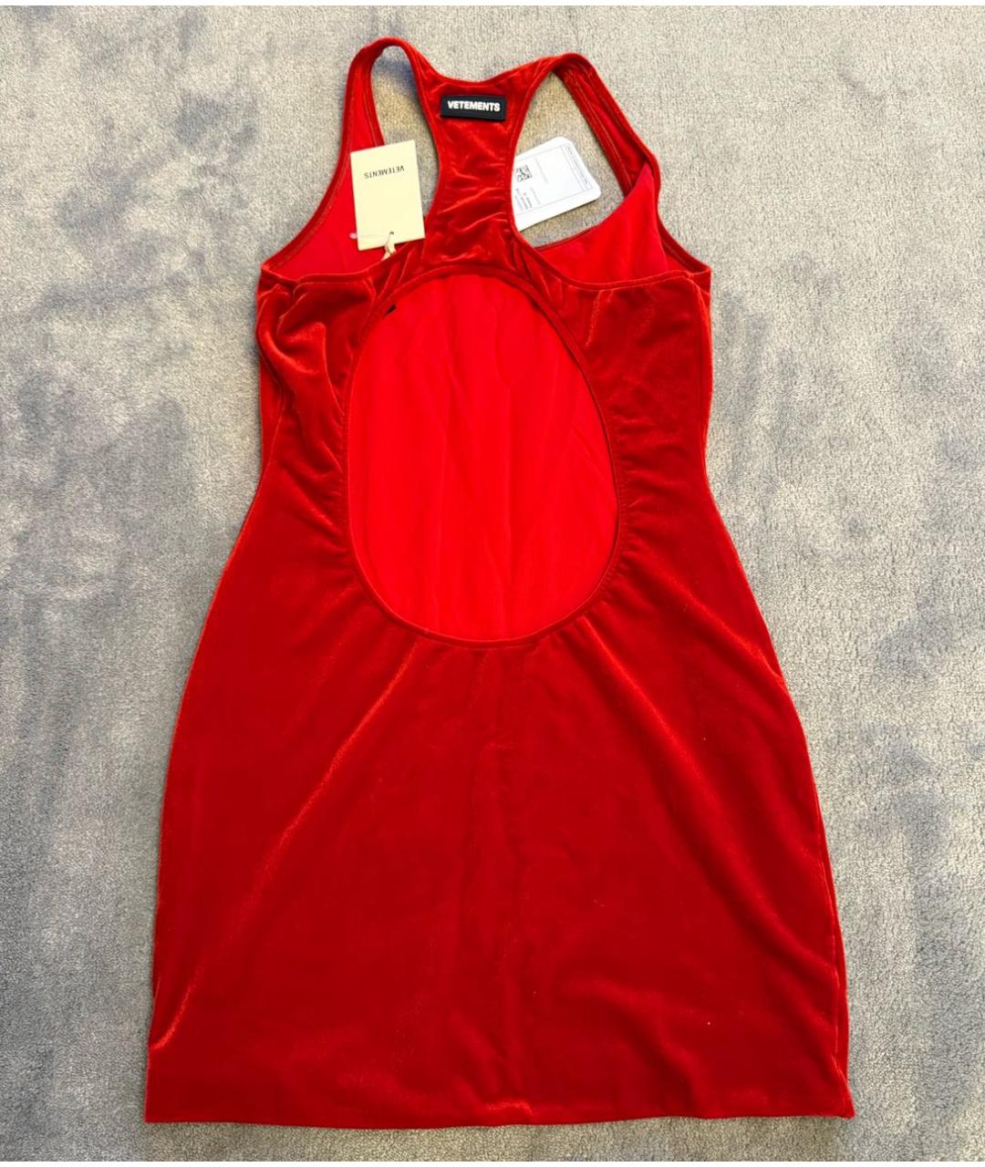 VETEMENTS Красное бархатное платье, фото 2