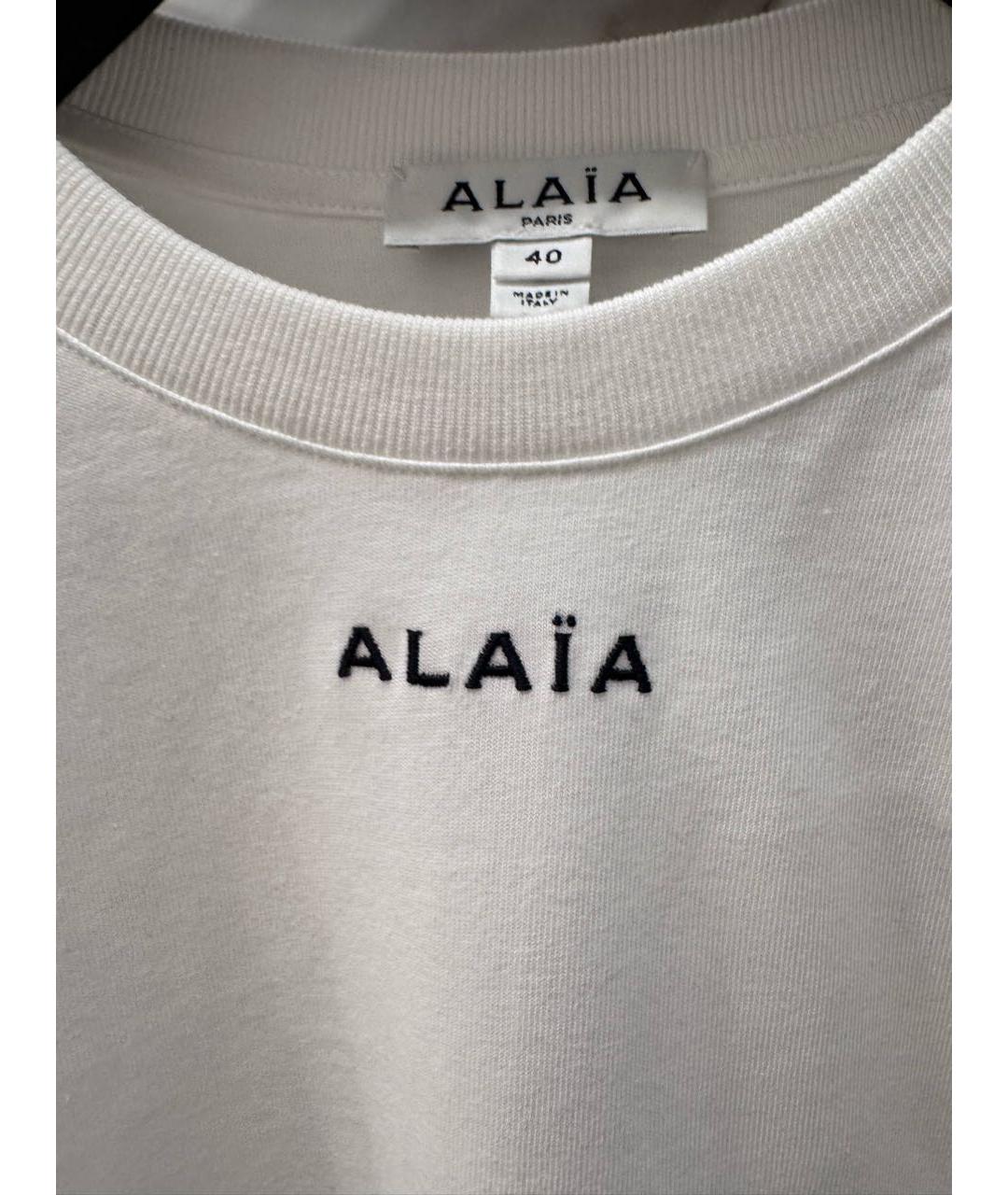 ALAIA Белая хлопковая футболка, фото 3