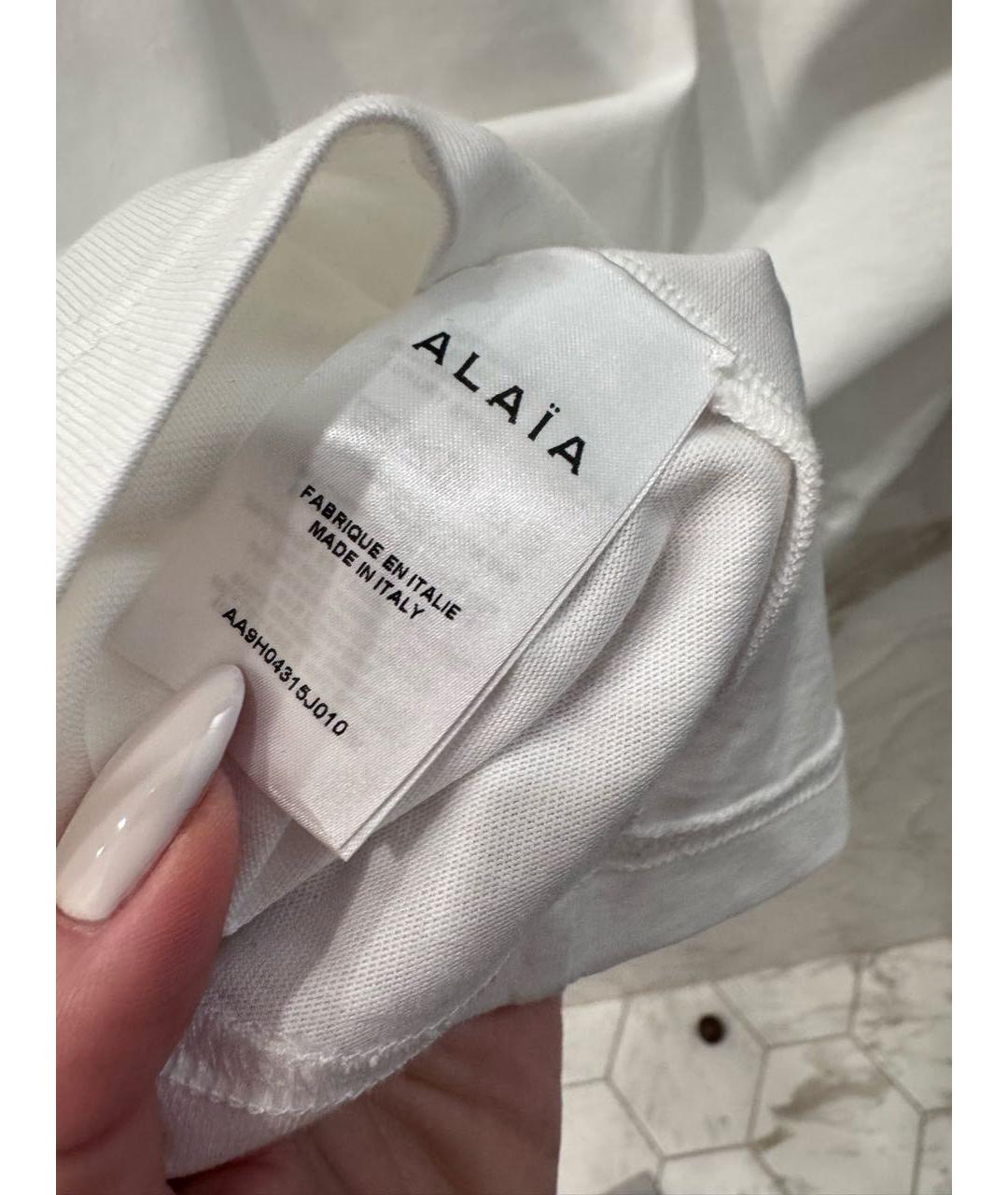 ALAIA Белая хлопковая футболка, фото 4