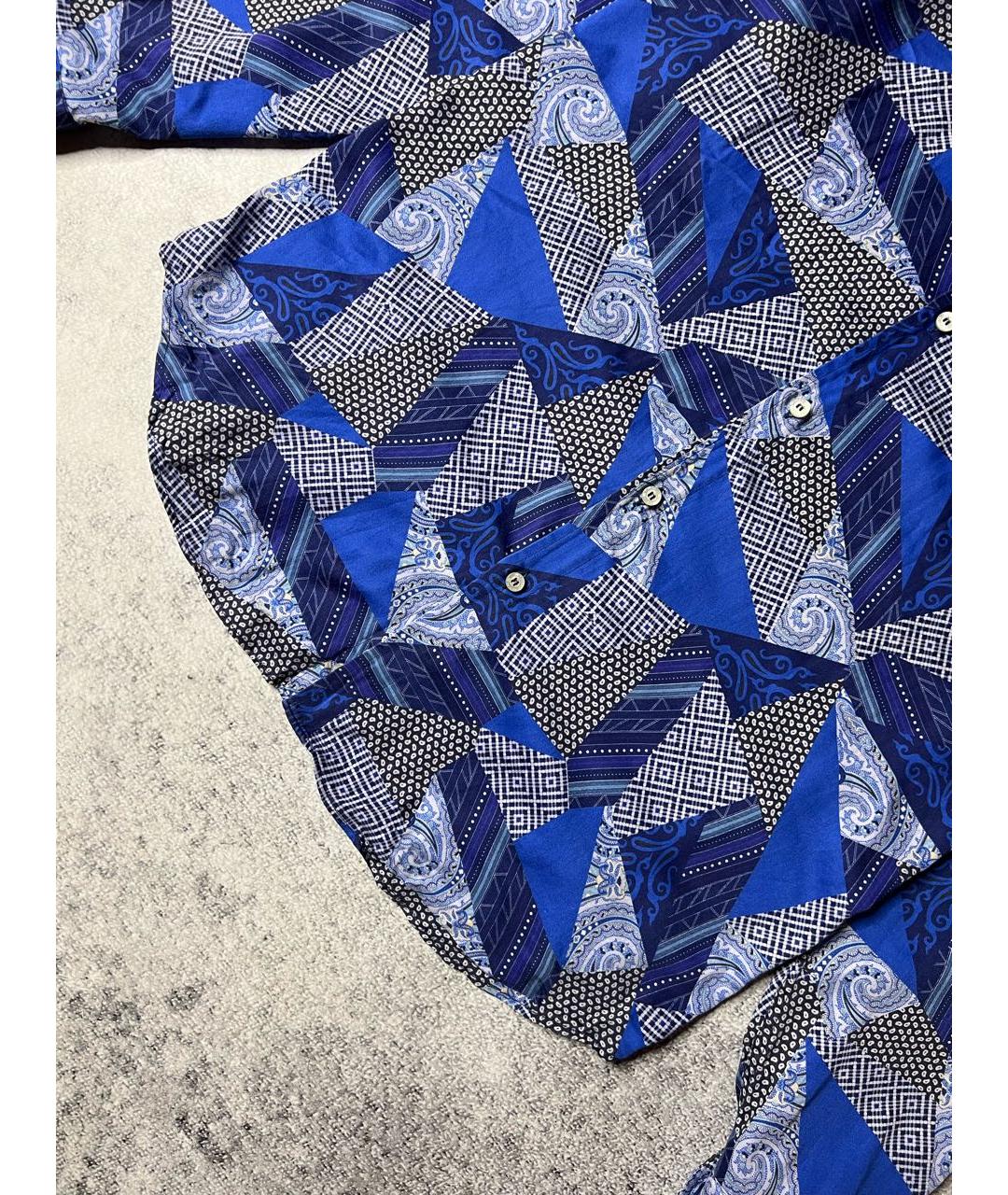 ETRO Темно-синяя хлопковая кэжуал рубашка, фото 5