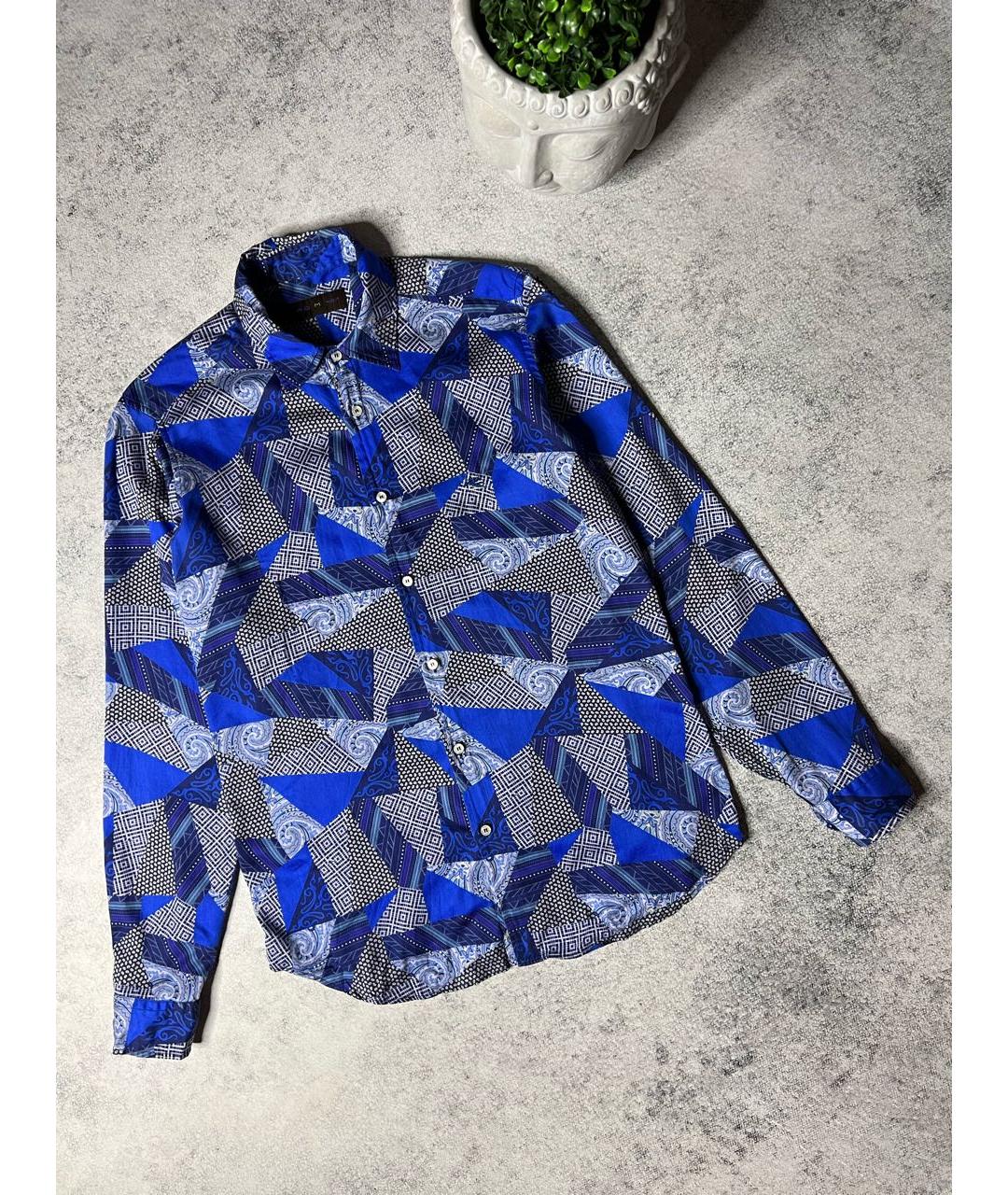 ETRO Темно-синяя хлопковая кэжуал рубашка, фото 9