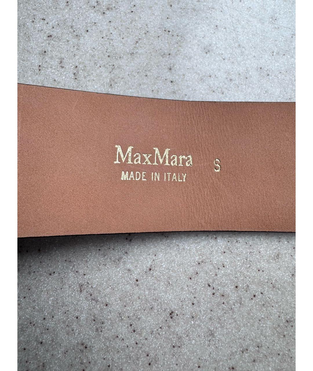 MAX MARA Коричневый кожаный ремень, фото 5