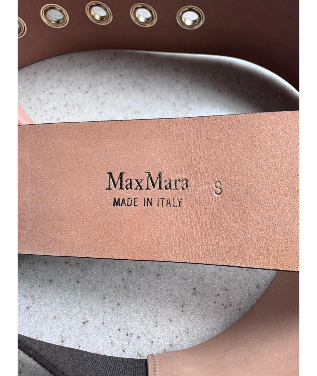 MAX MARA Коричневый кожаный ремень, фото 7