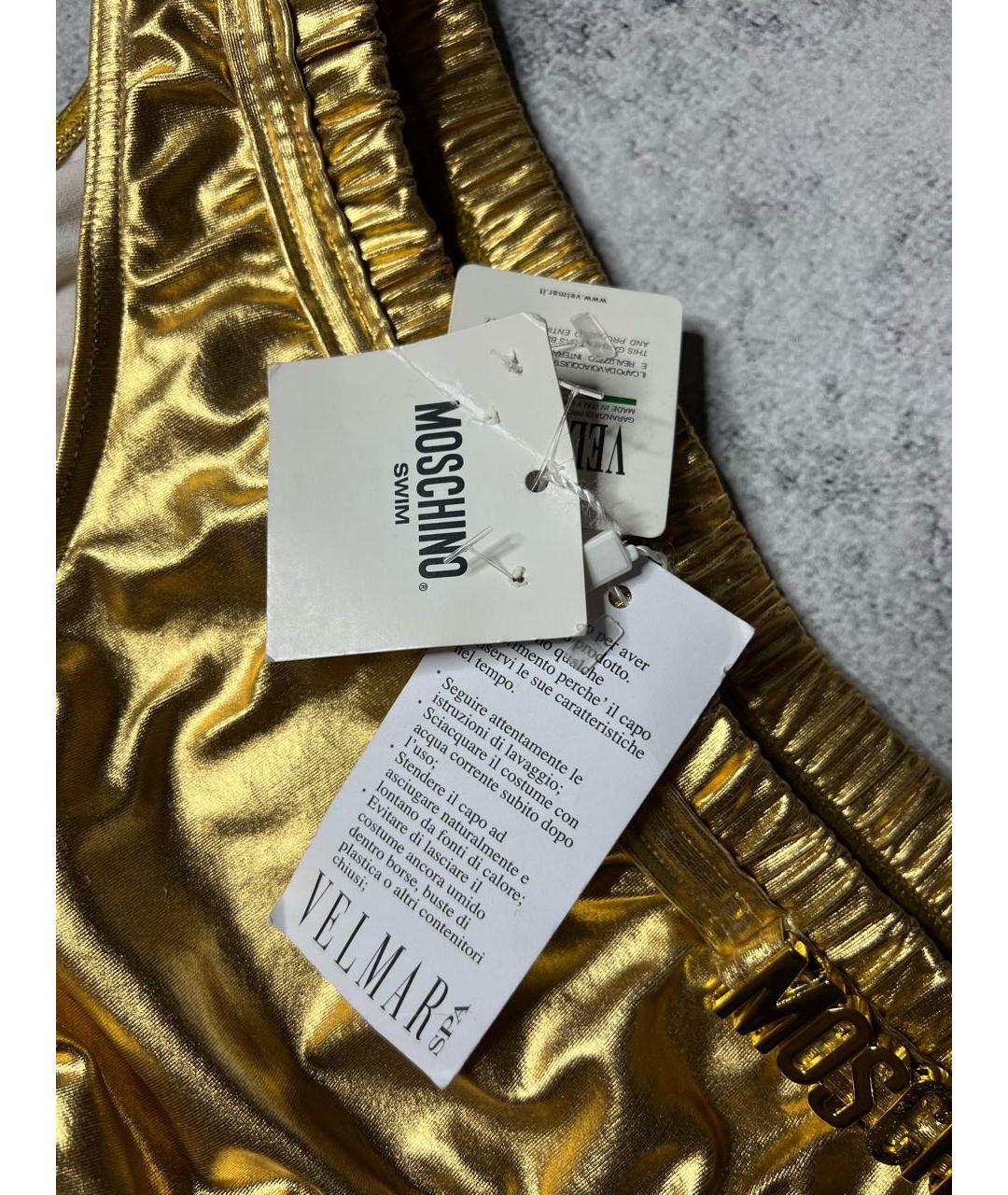 MOSCHINO Золотые полиэстеровые плавки, фото 3