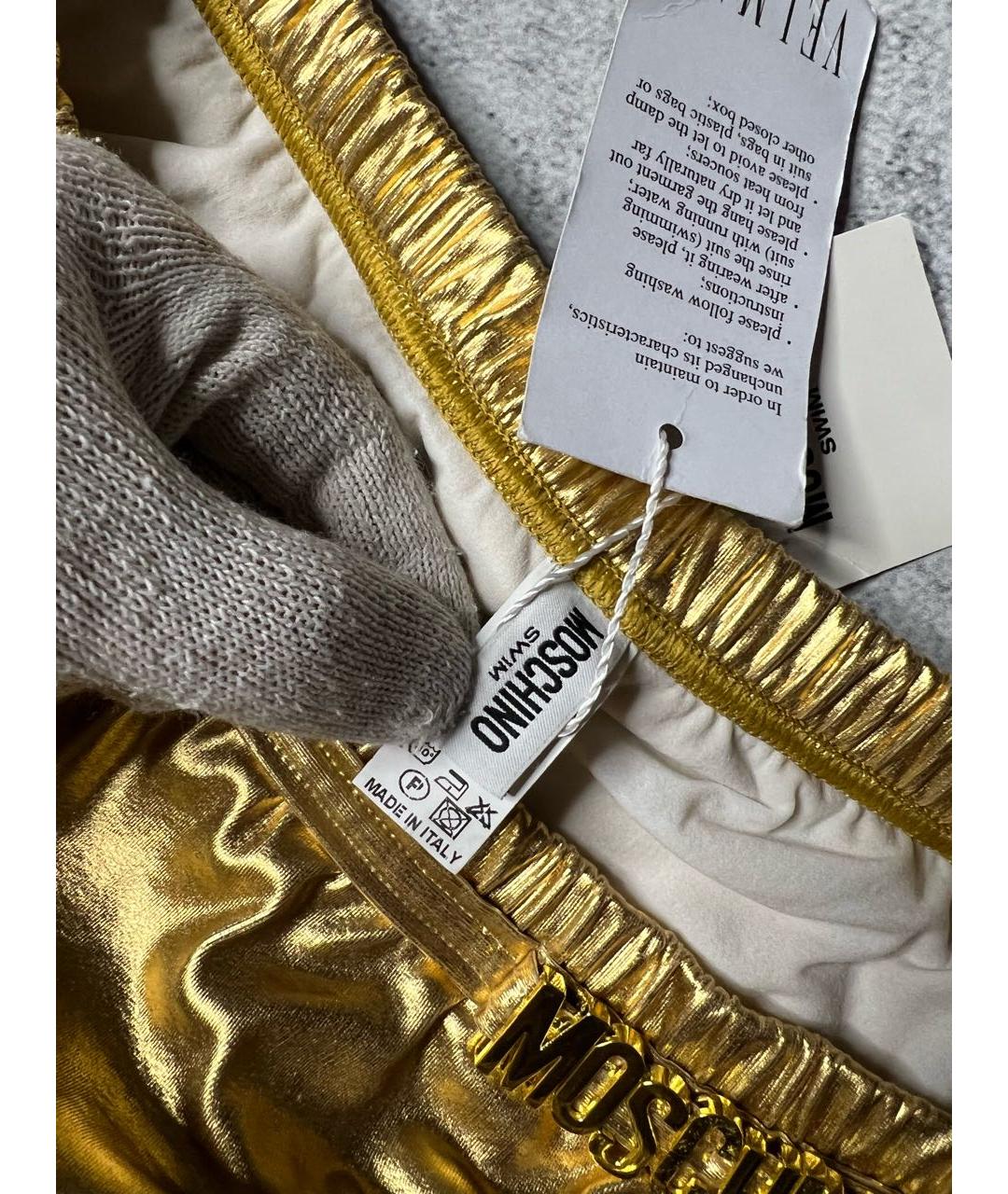 MOSCHINO Золотые полиэстеровые плавки, фото 5