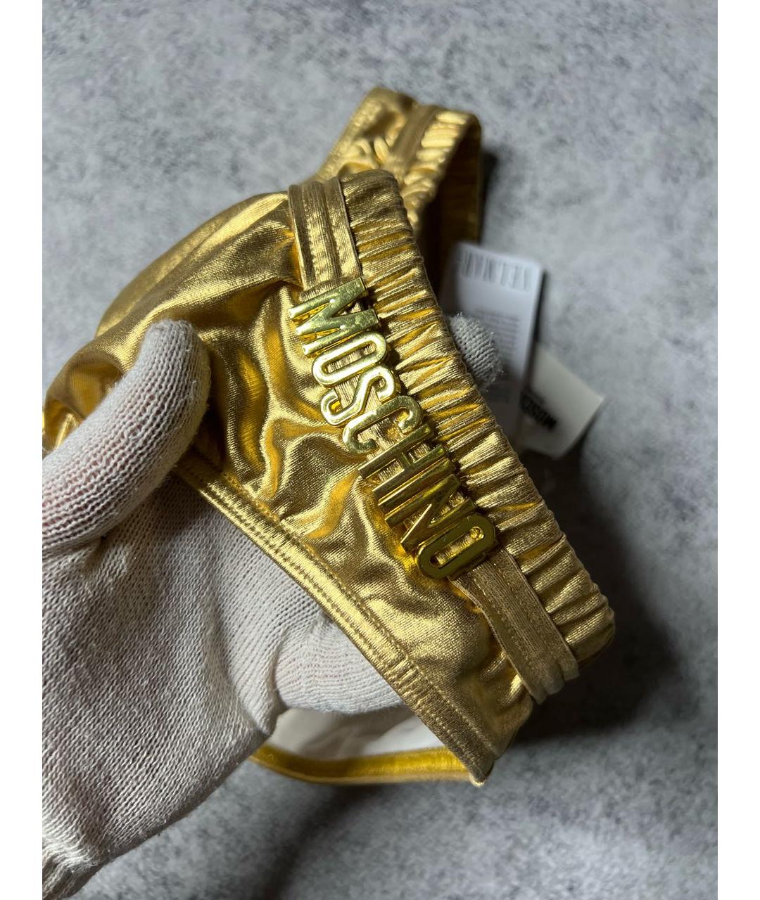 MOSCHINO Золотые полиэстеровые плавки, фото 4
