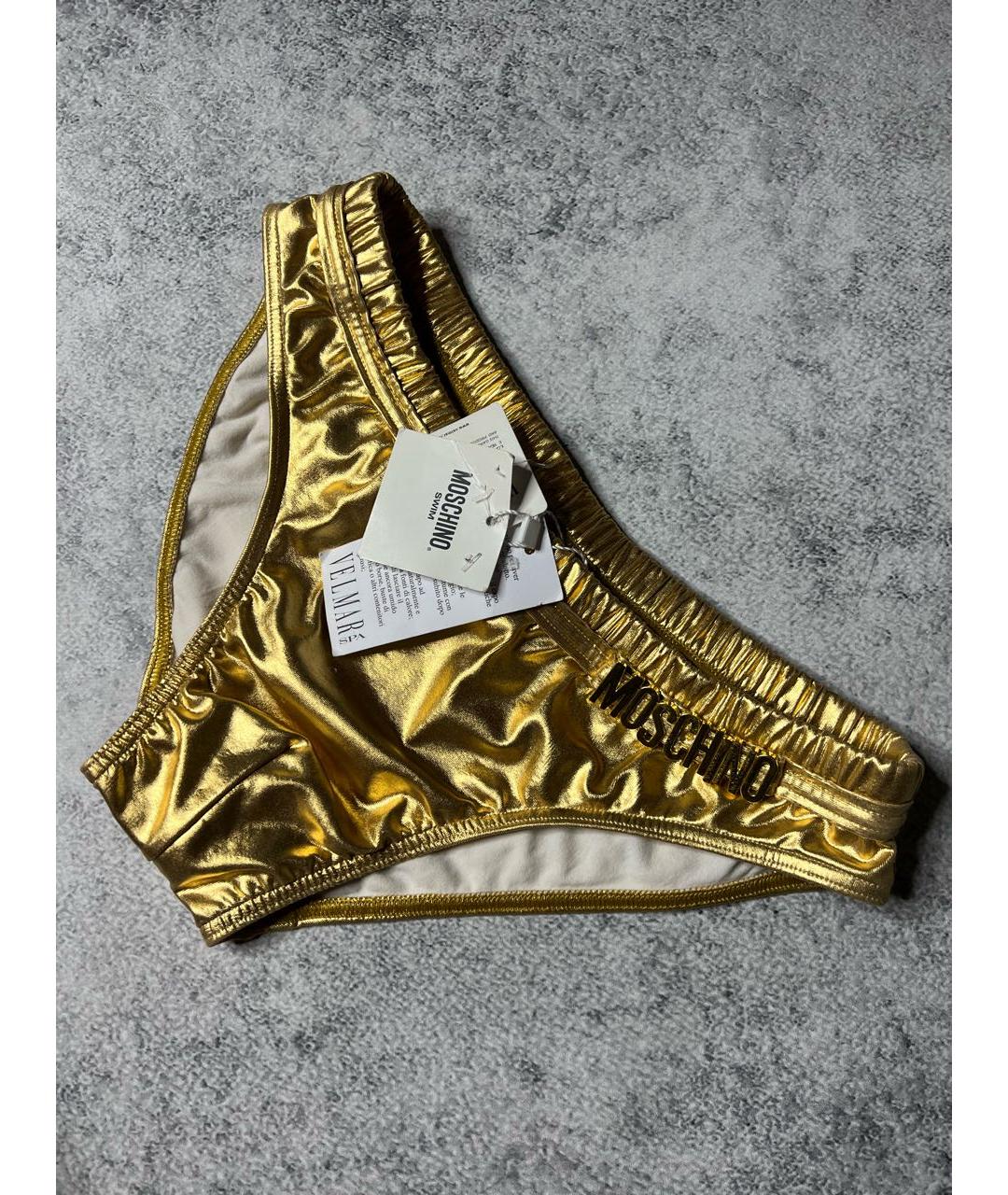 MOSCHINO Золотые полиэстеровые плавки, фото 2