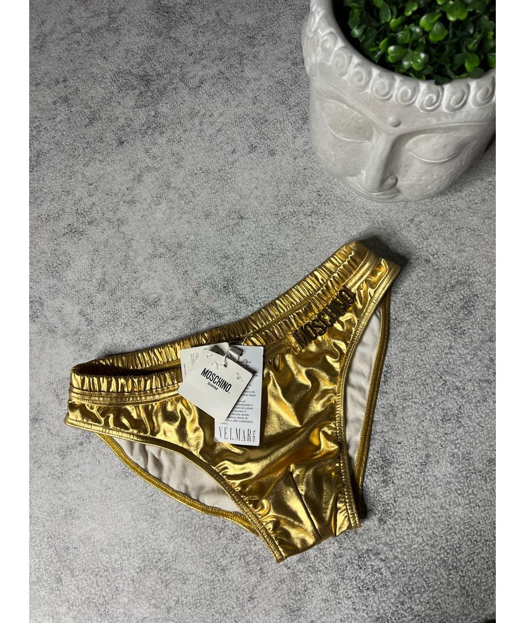 MOSCHINO Золотые полиэстеровые плавки, фото 6