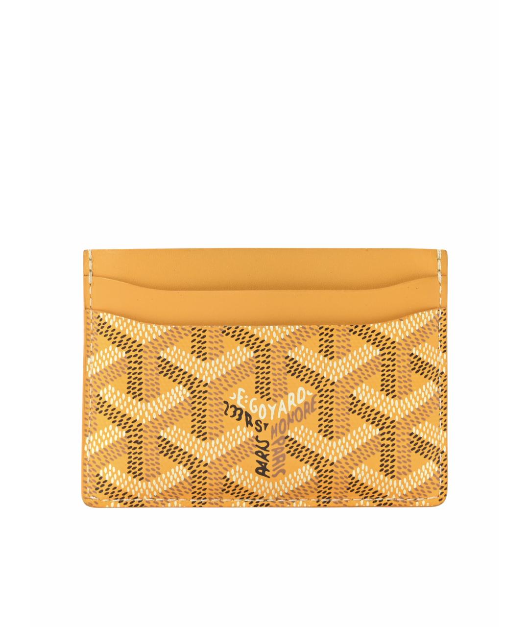 GOYARD Желтый кожаный кардхолдер, фото 1