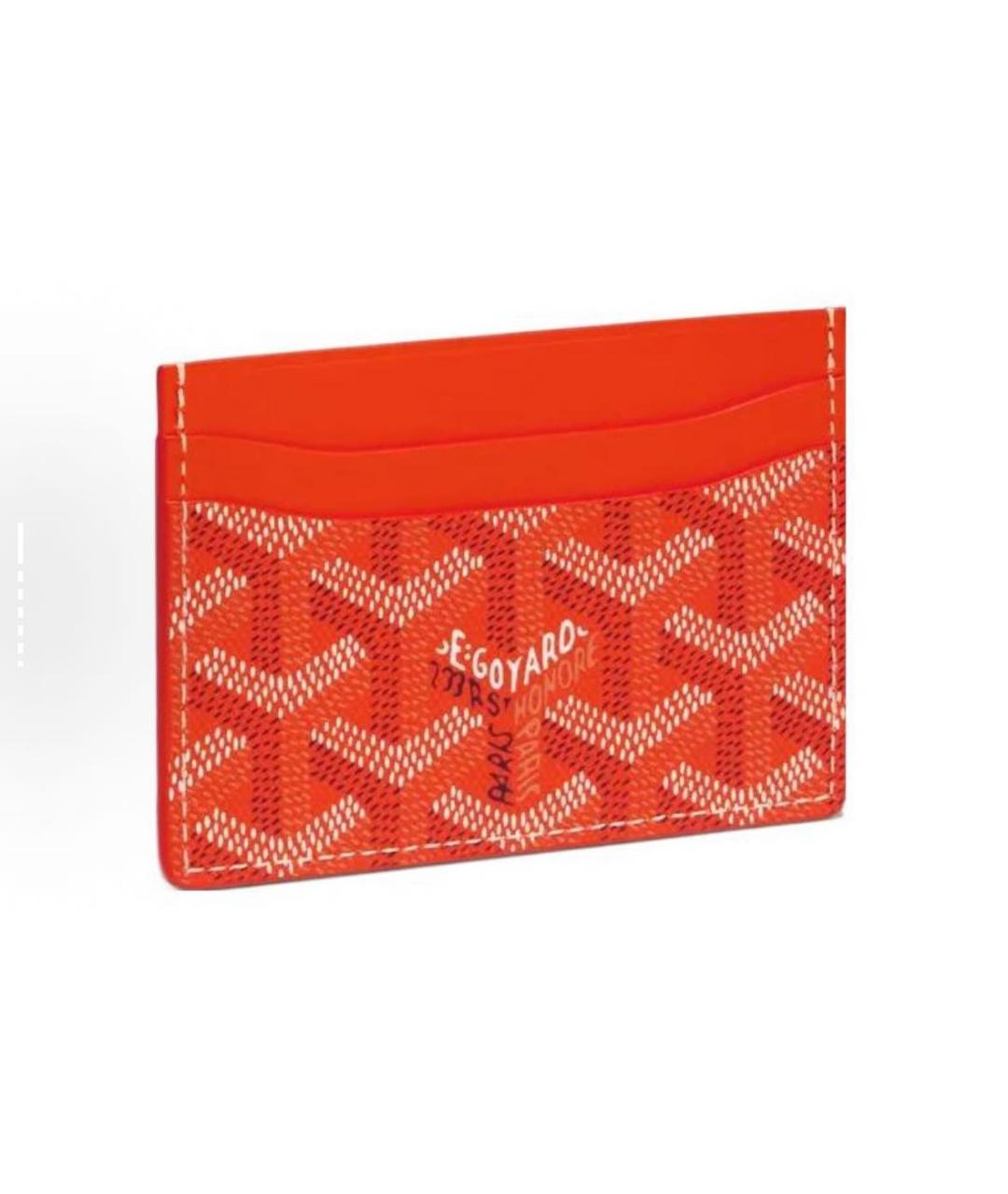 GOYARD Оранжевый кожаный кардхолдер, фото 2
