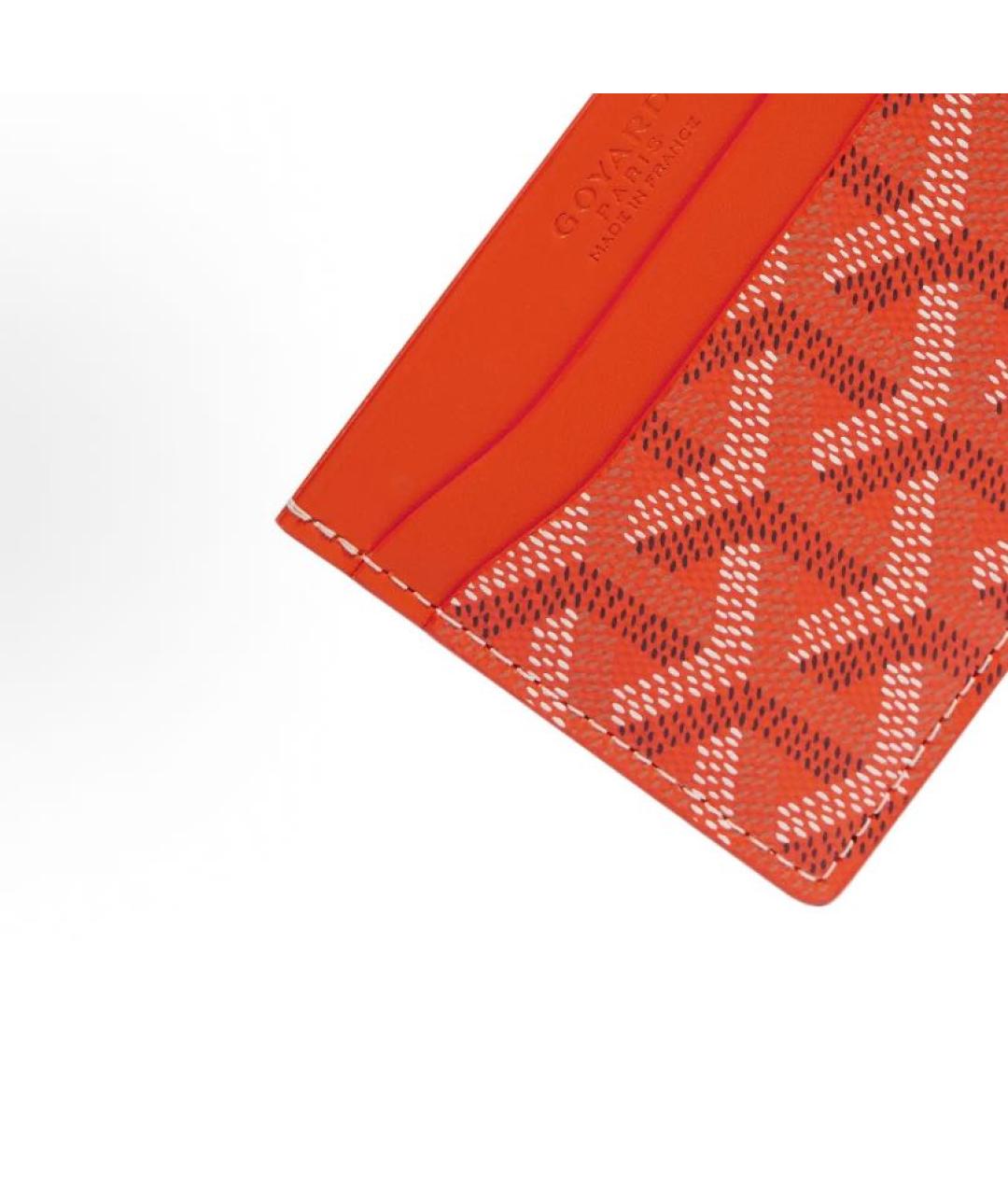 GOYARD Оранжевый кожаный кардхолдер, фото 4