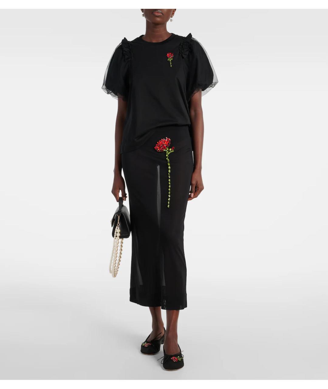 SIMONE ROCHA Черная юбка миди, фото 6