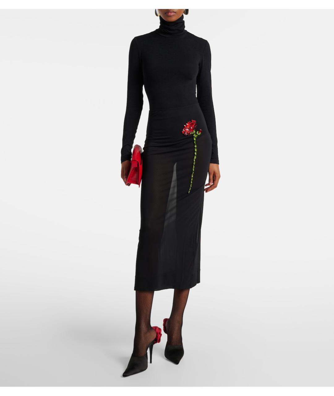 SIMONE ROCHA Черная юбка миди, фото 2