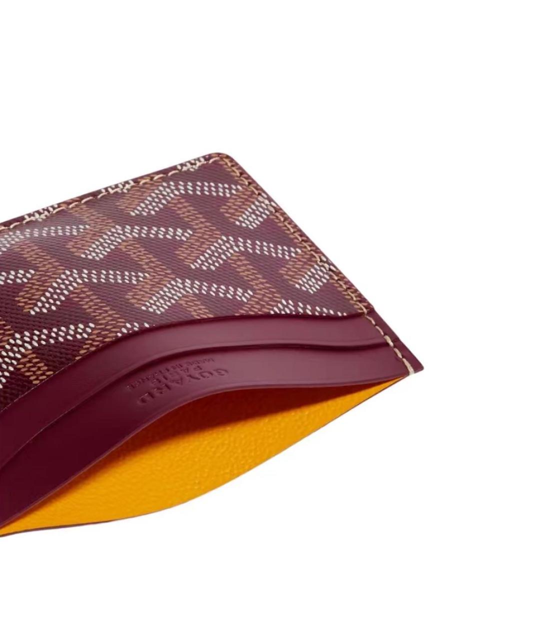 GOYARD Бордовый кожаный кардхолдер, фото 3