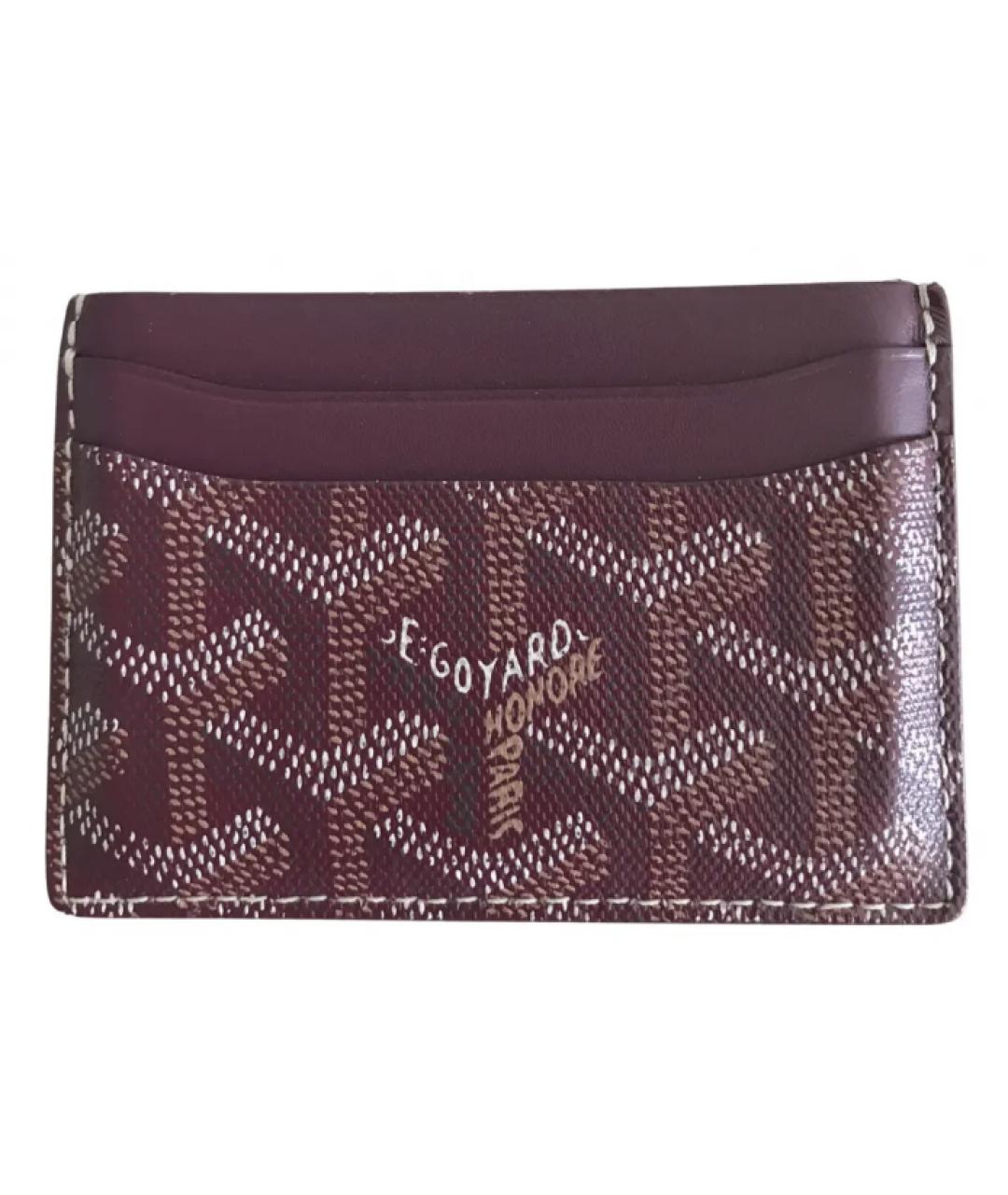GOYARD Бордовый кожаный кардхолдер, фото 1