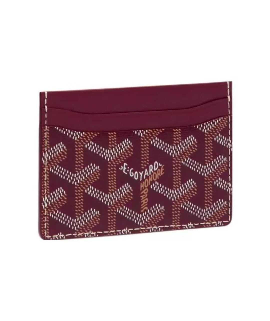 GOYARD Бордовый кожаный кардхолдер, фото 2